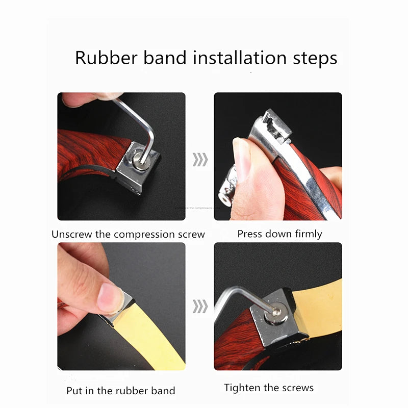 Fast Compression Rubber Band Hunting Slingshot Outdoor Competitive Game Catapult Imitation Wood Patch Flat Band Slingshot