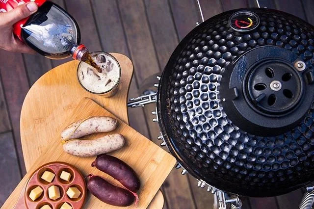 21-Inch Indoor/Outdoor Kamado  Ceramic Grill Oval Egg BBQ with Steel Iron Garden Camping  Ceramic BBQ