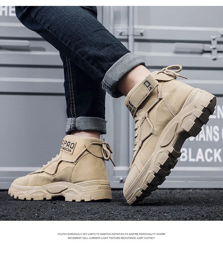 2025 Men Boots Tactical Military Combat Boots Men Ankle Boots  Outdoor Hiking Shoes Light Non-slip Men Desert Botas Working Shoe