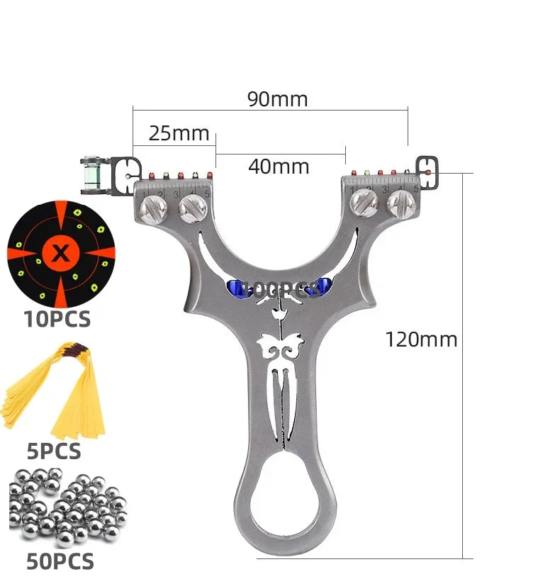 Flat rubber Band Outdoor Shooting Powerful Handheld Bow New  Professional 304 Stainless steel Slingshot For Hunting Catapult