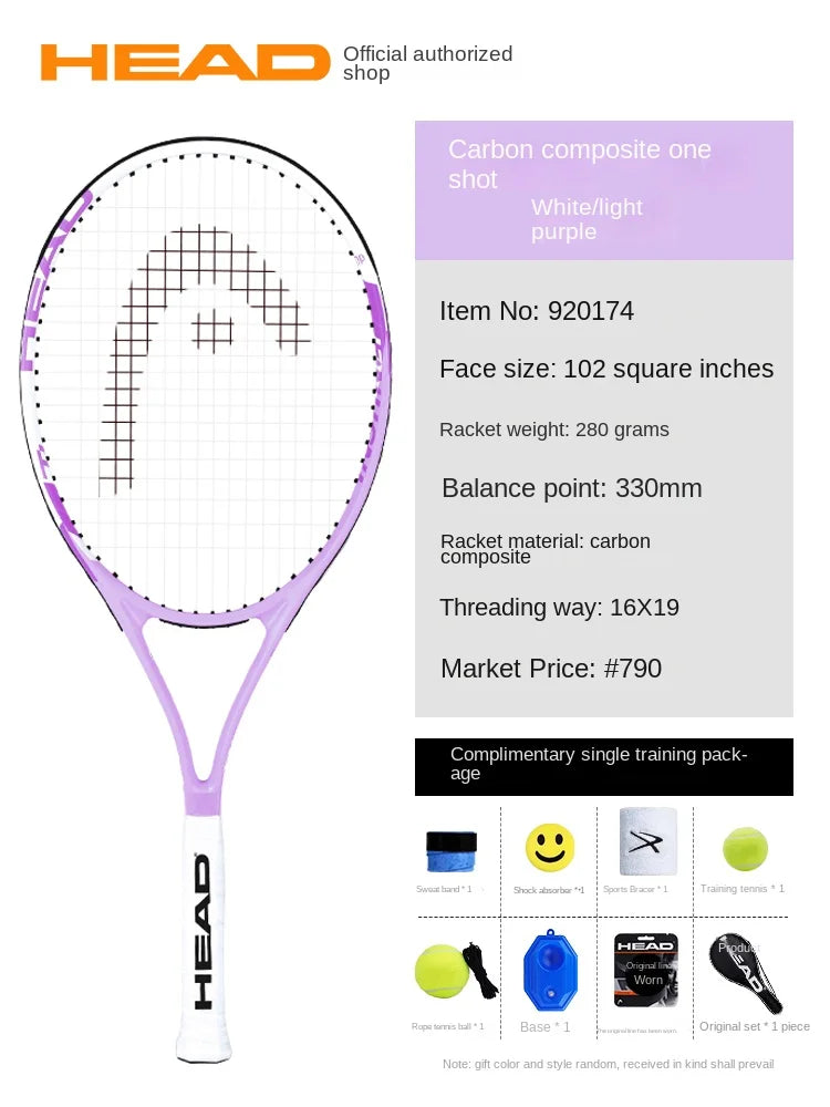 HEAD Tennis Racket Carbon Composite Padel Rackets Professional Men Women Beginners Tennis Racquet With Bag And Accessories