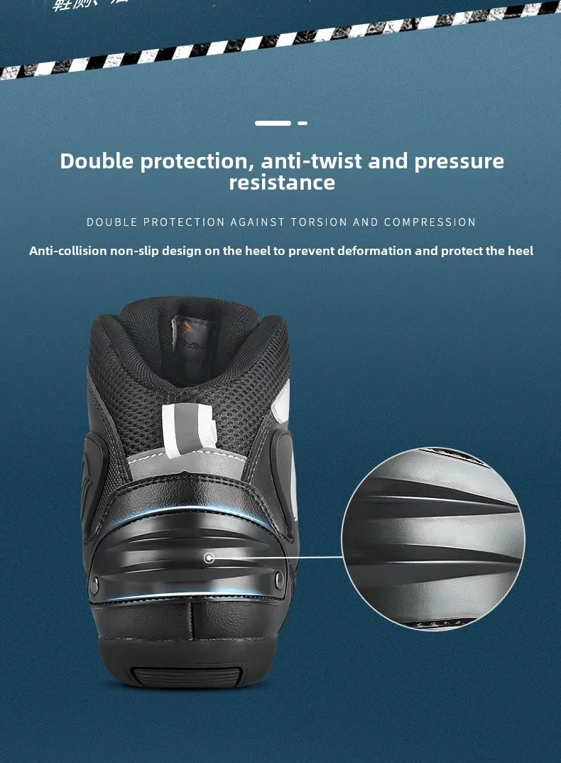 Motorcycle Cycling Shoes with Lock Motorcycle Boots Mountain Bike Racing Fall-proof Summer Waterproof Breathable Casual Boots