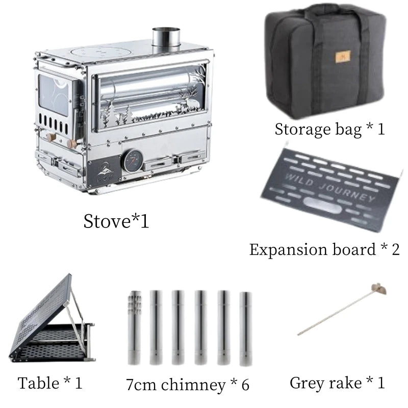 Firewood Stove Tent Heater Wood Furance Pellet Stove Brazier Grill Outdoor Camping Stove Portable Tent Heating Drawer Oven New