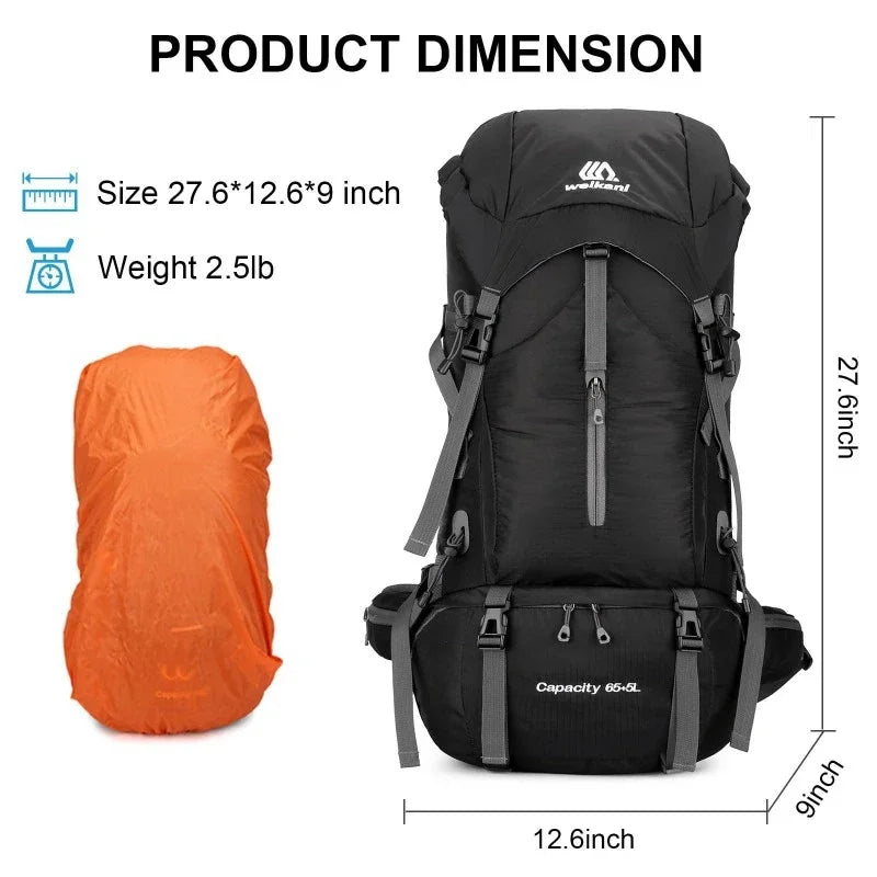 70L Camping Backpack Travel Sport Bag Folding Mountaineering Daypack Ultralight Climbing Cycling Large Capacity Knapsack Pouch