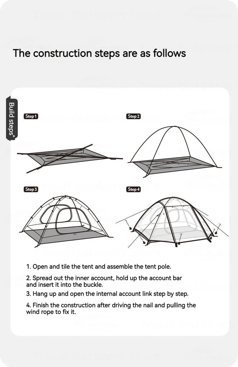 Naturehike Ultralight Backpacking Tent Dome Shelter Tent for 2-3 Person Camping Hiking Trekking Double Layer Lightweight 2.5kg