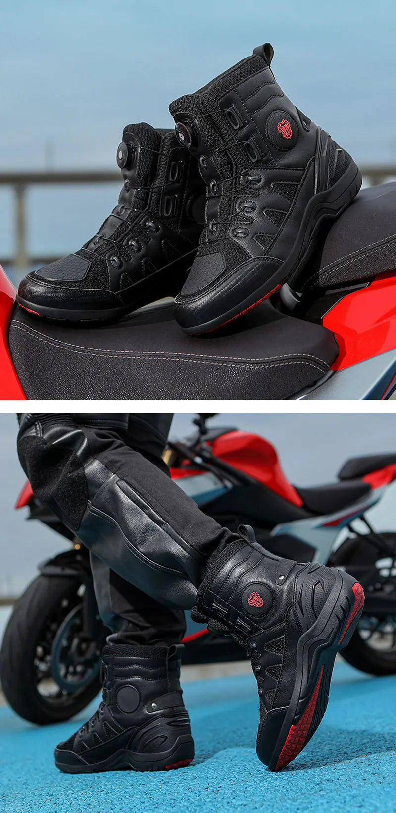 Men Motorcycle Boots New Waterproof Motorbike Riding Shoes Microfiber Breathable Men's Motorcycle Shoes Motos Bike Sport Boot