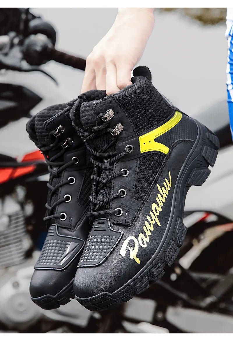 Motorcycle Boots for Man 2025 New Breathable Motocross Riding Boot Men's Motos Protective Shoes Motorbike Anticollision Shoes