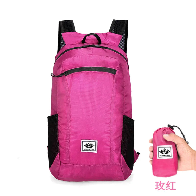 18L Portable Foldable Backpack Folding Mountaineering Bag Ultralight Outdoor Climbing Cycling Travel Knapsack Hiking Daypack