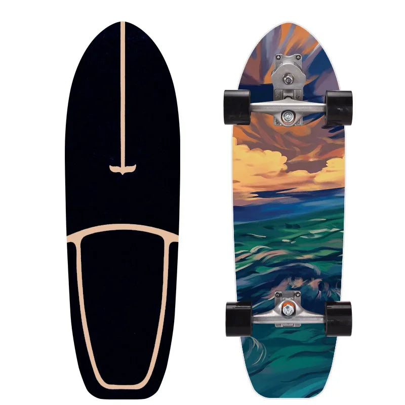76CM Land Surf Board Complete Assembled Beginner Surf Skate Board Maple Deck S5 Pumping Truck Sport Skateboard