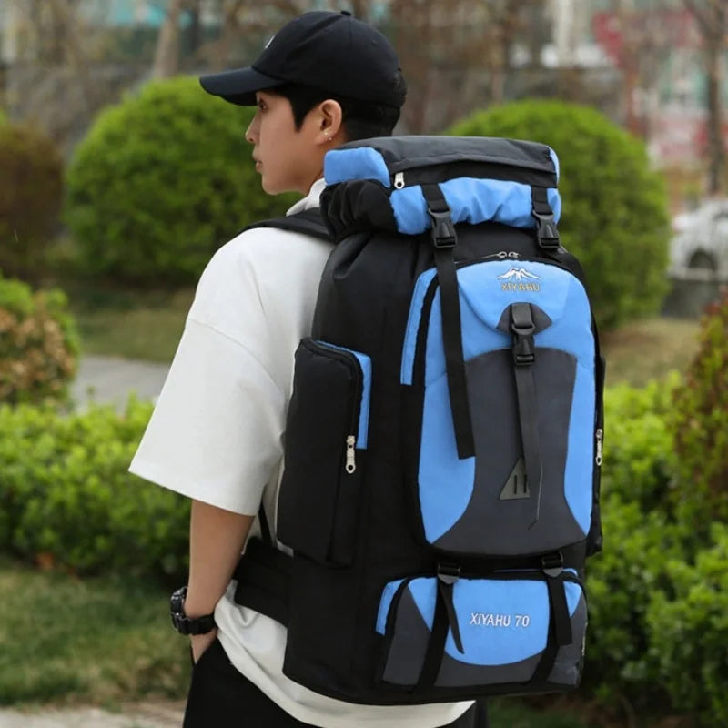 70L Outdoor Hiking Mountaineering Bag Large Capacity Waterproof Sports Travel Backpack Men Women Camping Climbing Bags Rucksack