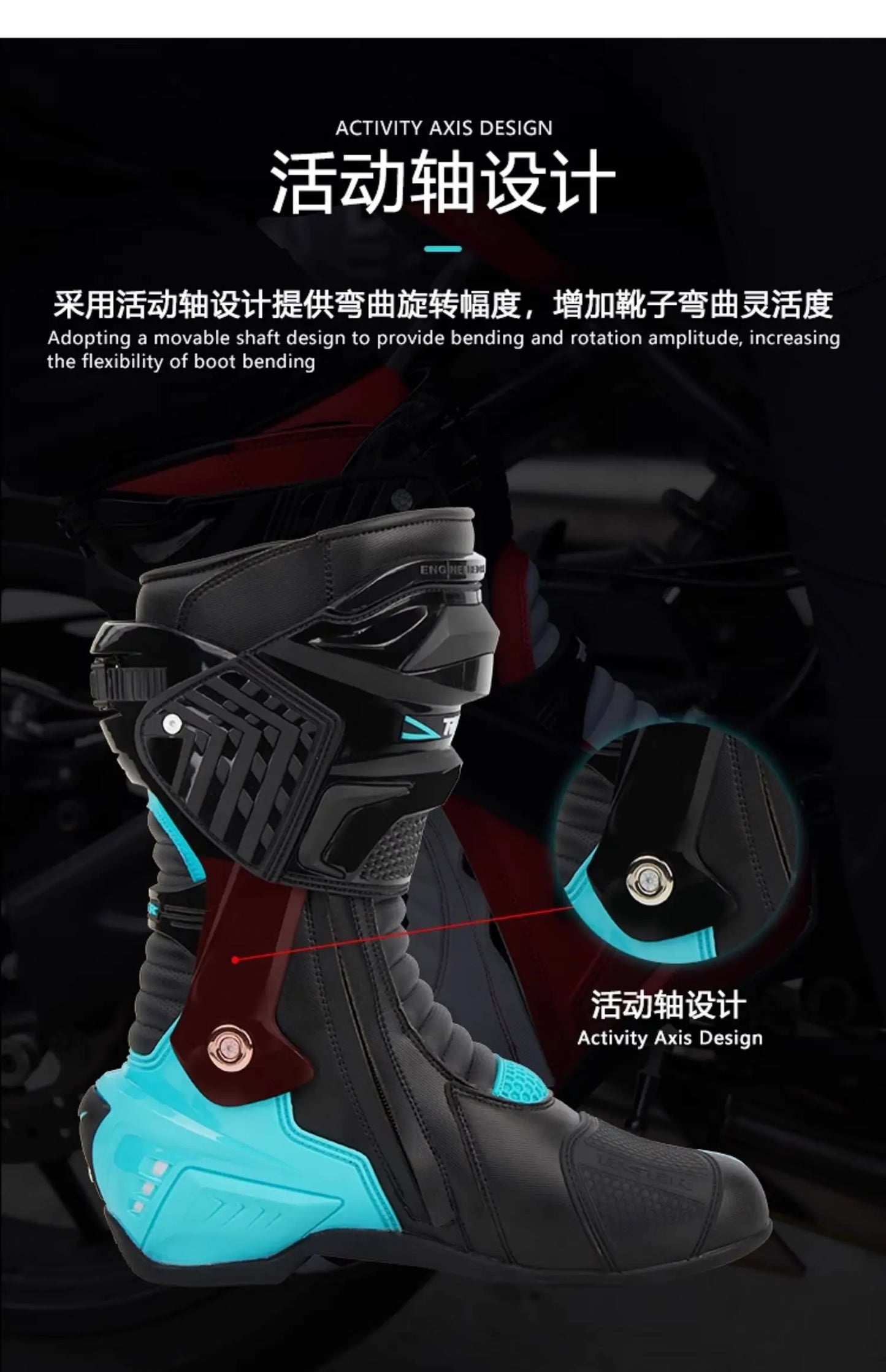 Professional Motorcycle Boots Waterproof Motocross Boots Non-slip Motorcycle Off-road Shoes Motorcycle Protective For 4 Season