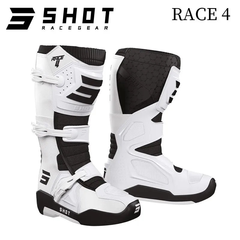 SHOT Off-road Motorcycle BOOTS Riding Rally Boots Waterproof  ATV Microfiber Leather Botas CE Certification Motocross Equipment