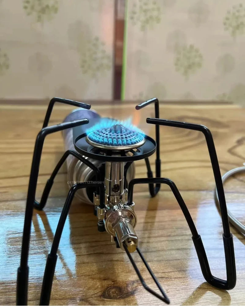 Outdoor SWS black spider ignition card stove, outdoor camping barbecue picnic ignition windproof folding high-power stove head