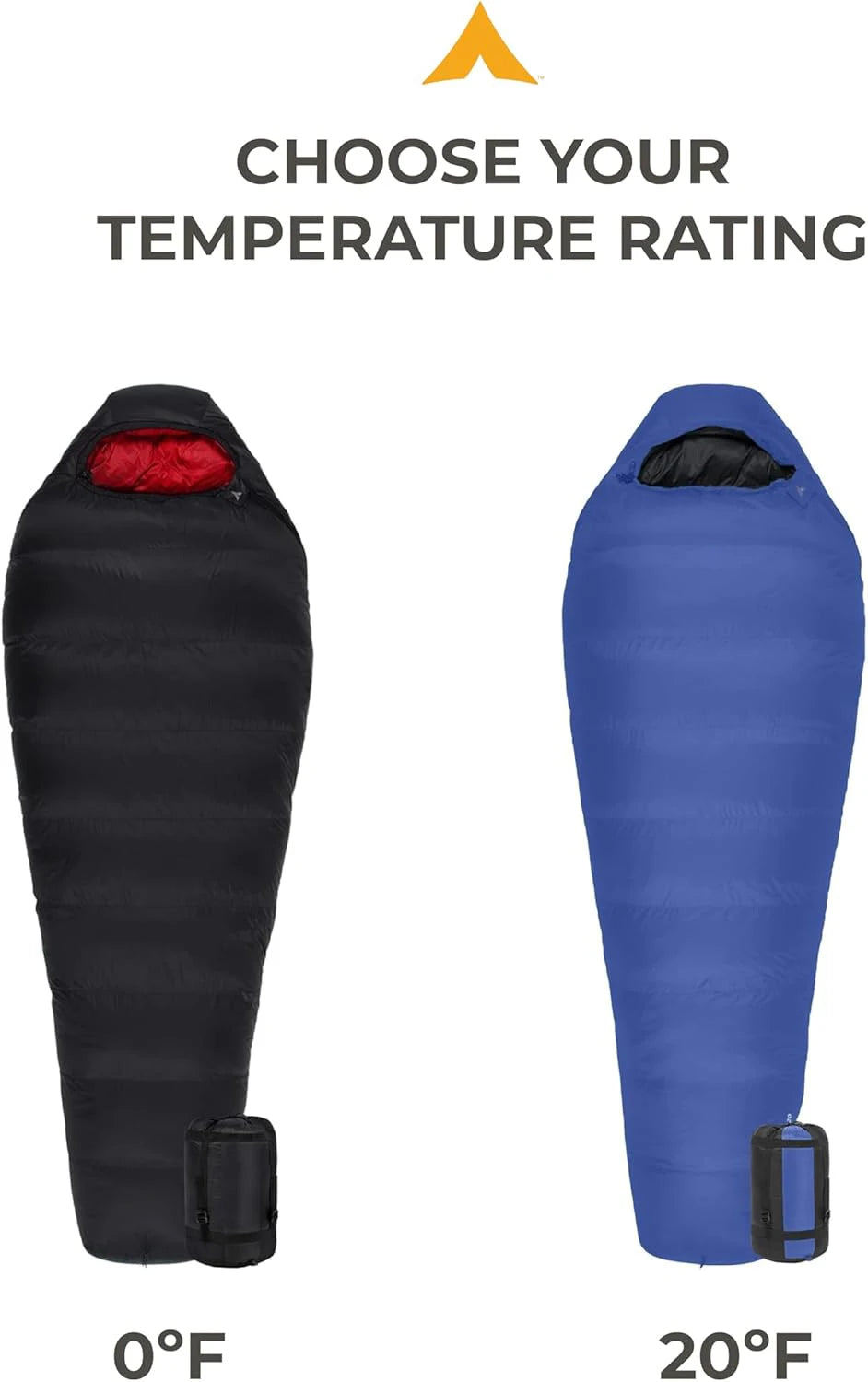 Lightweight Nylon Fabric 20 0 Degree Warm Mummy Sleeping Bag for Adults for Sports-Centered Camping Hiking Backpacking