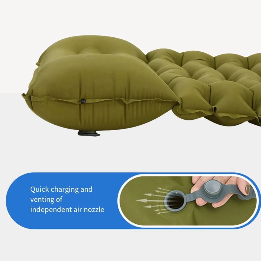 Camping Trip Inflatable Pad Waterproof Camping Pad Storage Bag Included Wear-resistant Material Body Mapping Technology