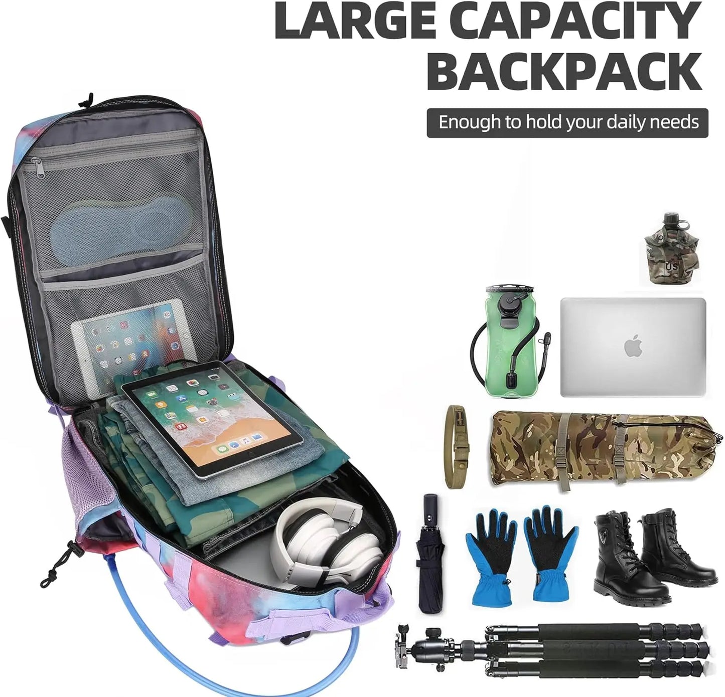 20L 45L Tactical Backpack 3P Bag Outdoor Tactical Backpack Hiking Pack Waterproof Climbing Rucksack Camping Trekking Mochila Bag