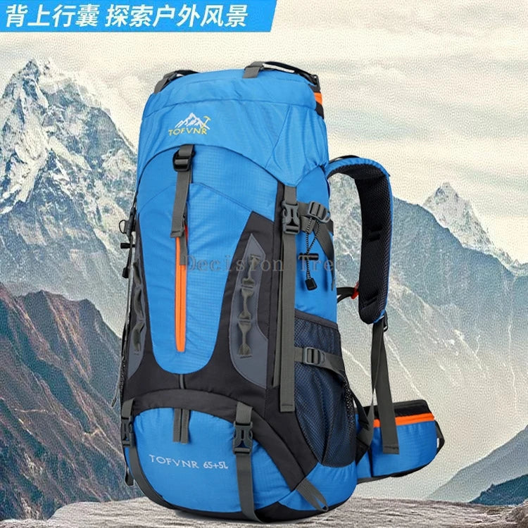 2025 cross-border outdoor hiking bag shoulder hiking sports bag waterproof bag backpack large capacity polyester backpack a001