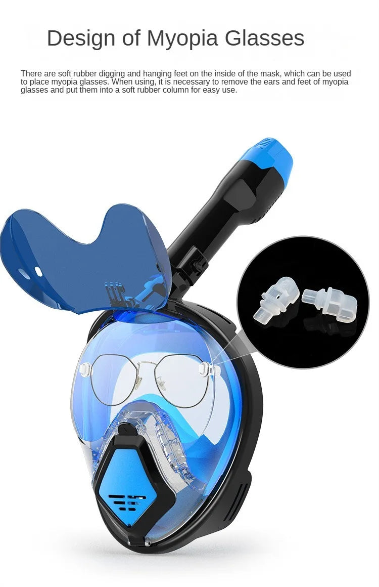 2025 New Professional Snorkeling Mask For Kids Adults High-definition Anti Fog Foldable Swimming Fully Dry Myopia Diving Goggles