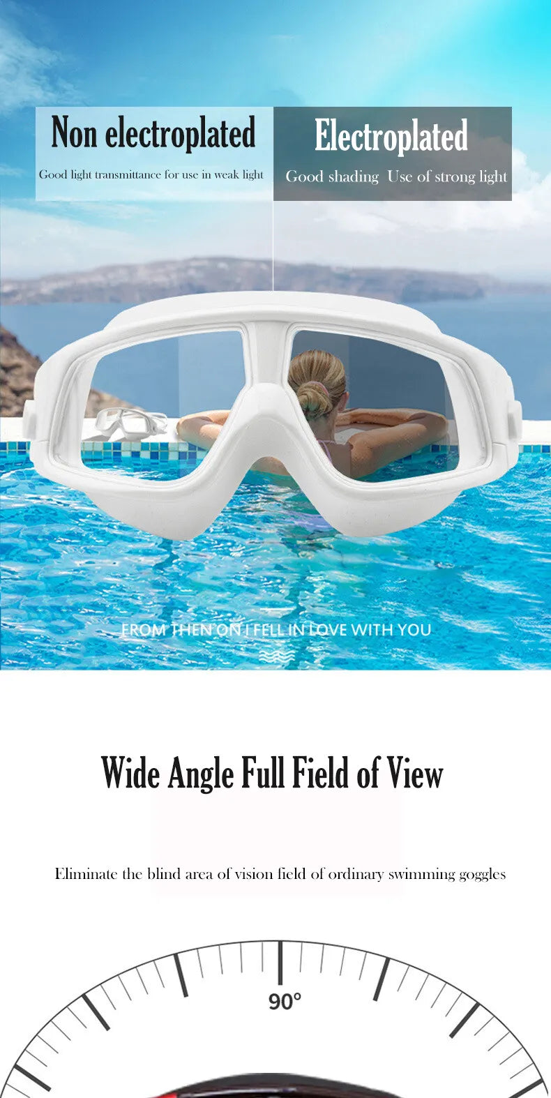 Queshark Men Women Adult -1.5 To -10.0 Myopia Swim Eyewear Silicone  Anti Fog Swimming Goggles Custom Different  Left Right Eyes