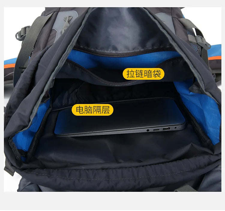 2025 cross-border outdoor hiking bag shoulder hiking sports bag waterproof bag backpack large capacity polyester backpack a001
