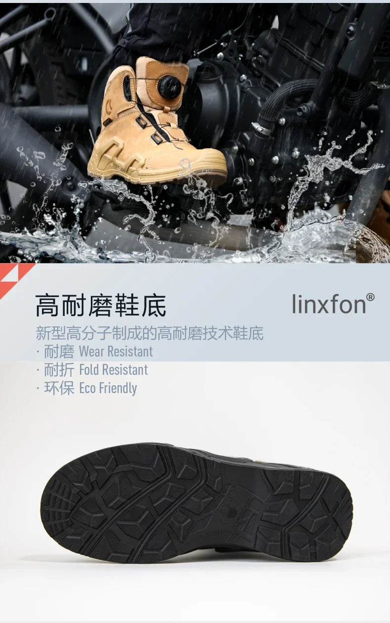 Retro Motorcycle Boots for Men – Waterproof Anti-Slip Riding Shoes for Four Seasons, Universal Fit Off-Road Motobike Sneakers