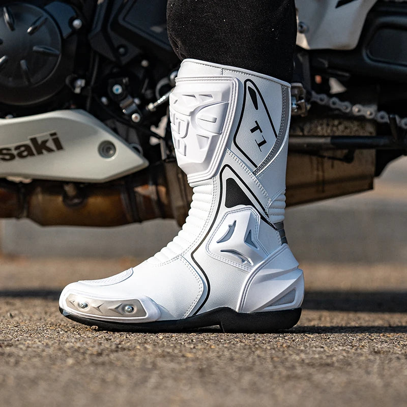 Tiger T1 Motorcycle Riding Shoes Long Protective Riding Boots Racing Shoes All Seasons Wear-resistant Anti Slip Motorcycle Boots