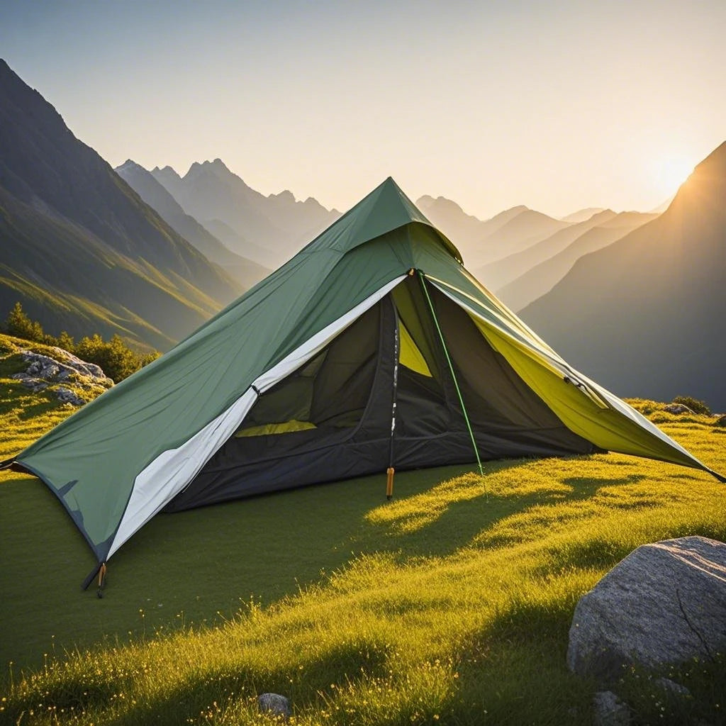 1-Person Ultralight Trekking Pole Tent - Pyramid Design, Waterproof PU4000, 2-Layer Mesh for Backpacking/Hiking, Without Pole