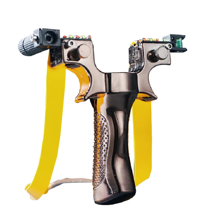 Laser Aiming Resin Slingshot with Flat Rubber Band Set Catapult Outdoor Professional Hunting Shooting Sling Fishing Accessories