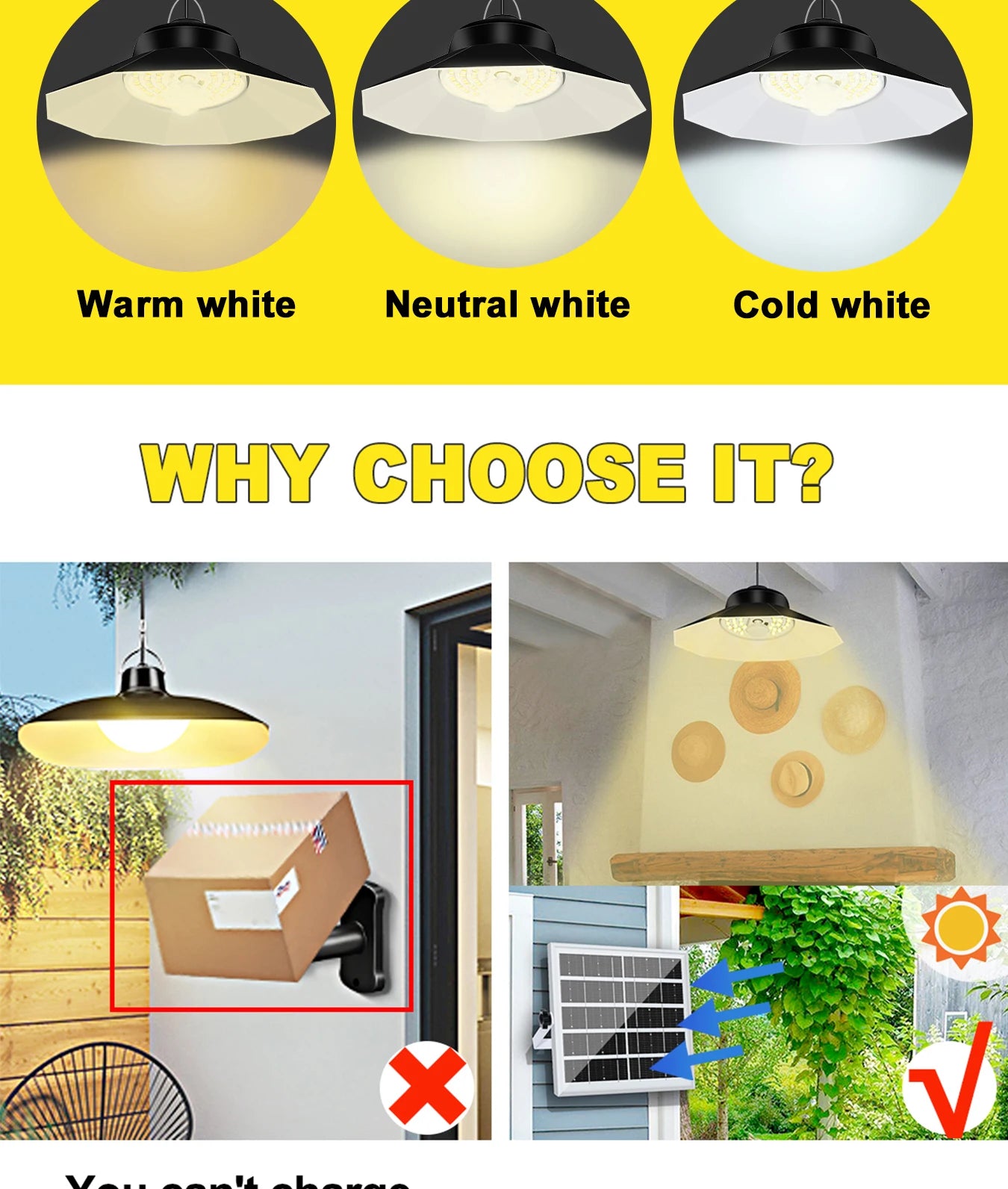 Solar Pendant Lights with Sensor Shed Lamp Indoor Remote Daytime Available for Barn Garage Solar Powered Outdoor Light