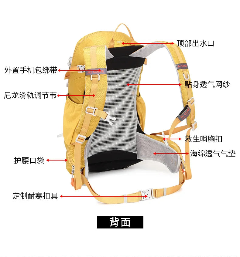 30L Water-Resistant Hiking Backpack for Men Women Breathable Back System Lightweight Daypack for Camping Trekking Outdoor Travel