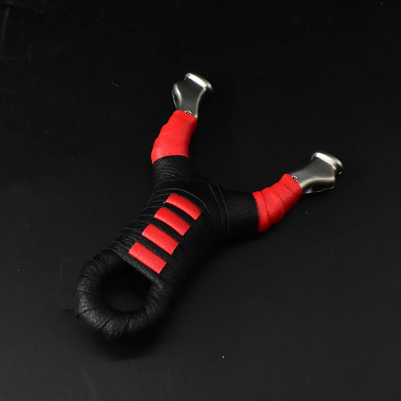 New Style Stainless Steel Powerful Slingshot with Tube Rubber Band Mud Balls Slingshot Catapult Bag for Hunting Outdoor