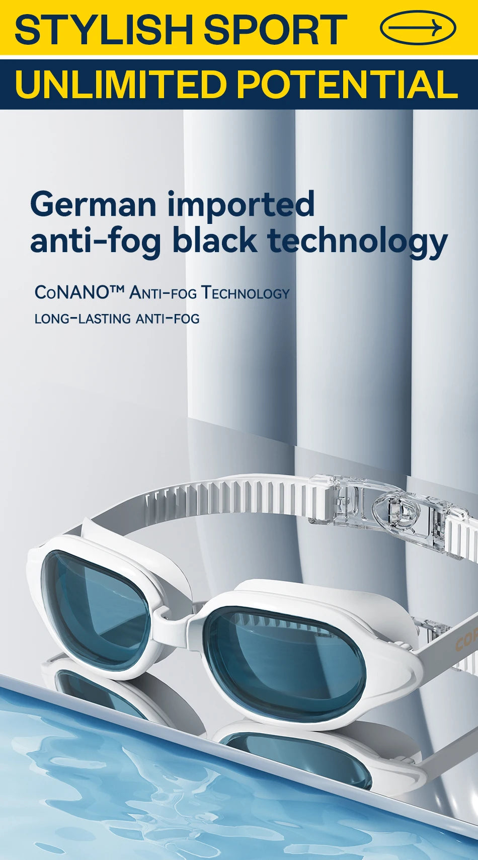 COPOZZ Myopia Swimming Goggles Male Female Adult Swim Goggle CoNANO Imported Anti Fog Pool Swimming Glasses Eyewear -1.5 to -7