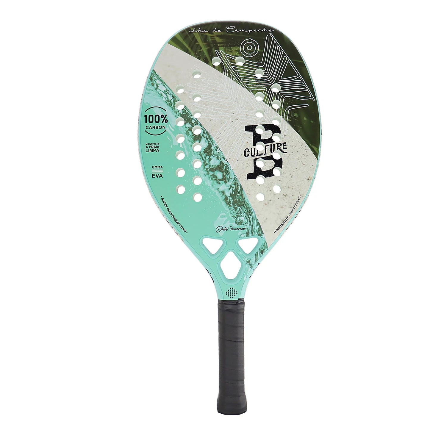 INSUM Beach Tennis Racket Carbon Fiber Surface with Sand Grit Print, Lightweight EVA Soft Racquet for For Men Women