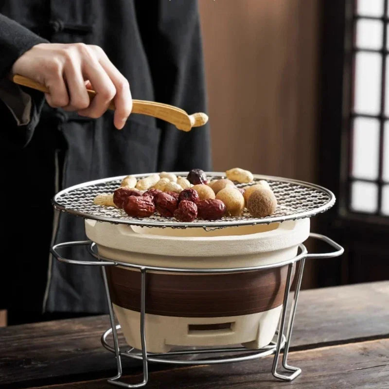 Kaolin-Household Charcoal Stove, Indoor Tea Heater, Outdoor BBQ Stand, Winter Heating Brazier, Household Charcoal Burner,