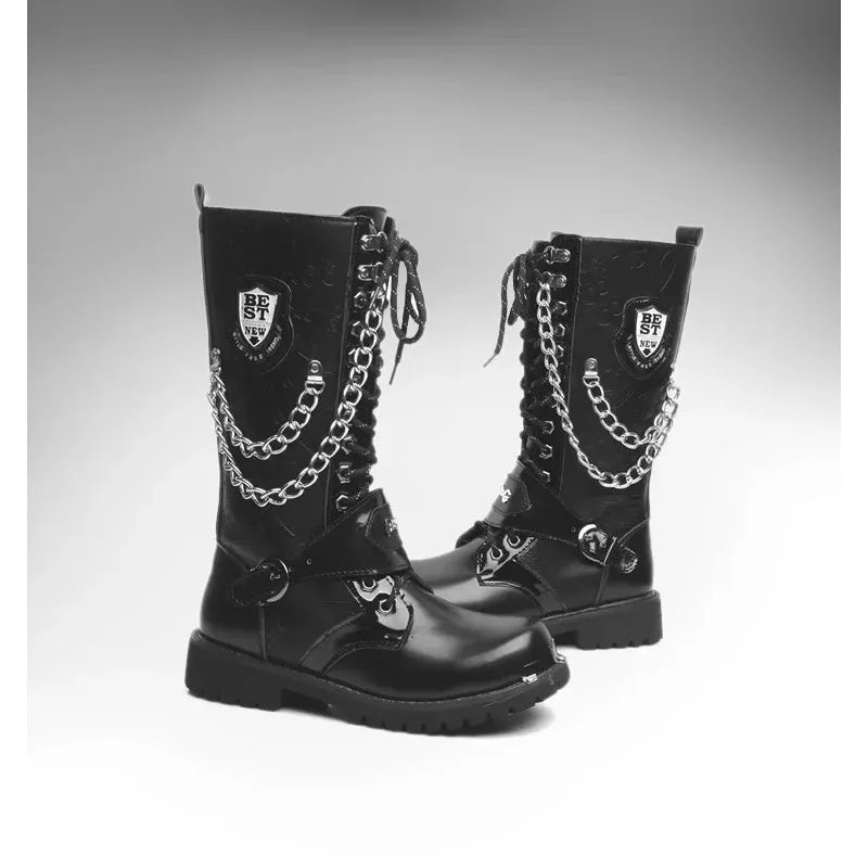 Men Boot Mid Calf Basic Casual Outdoor Military Boots Trendy Big Toe Boots Round Toe Workwear Boots Baita Men's Shoe