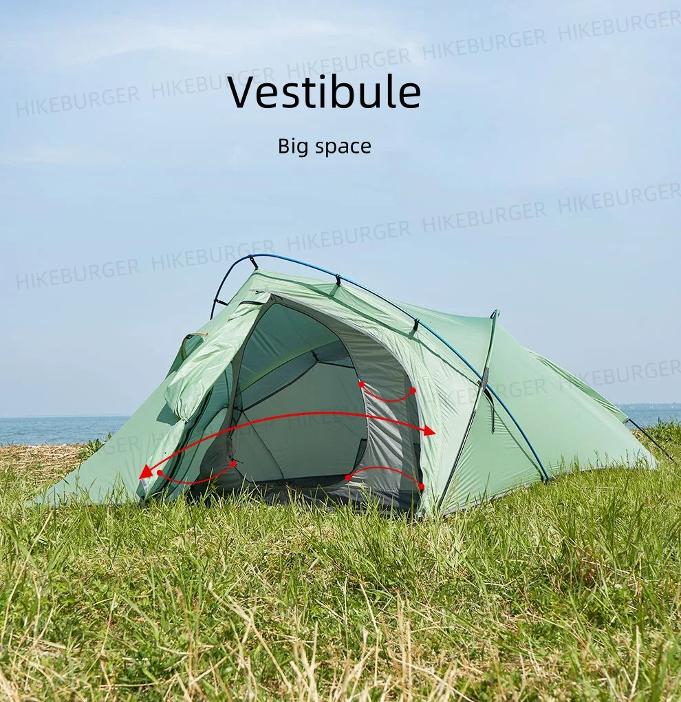 ASTA GEAR Frog2 Windproof Tent Outdoor Camping 2P Silicon Coating Lightweight Tent 10D Nylon Backpack Hiking Windproof Rainproof