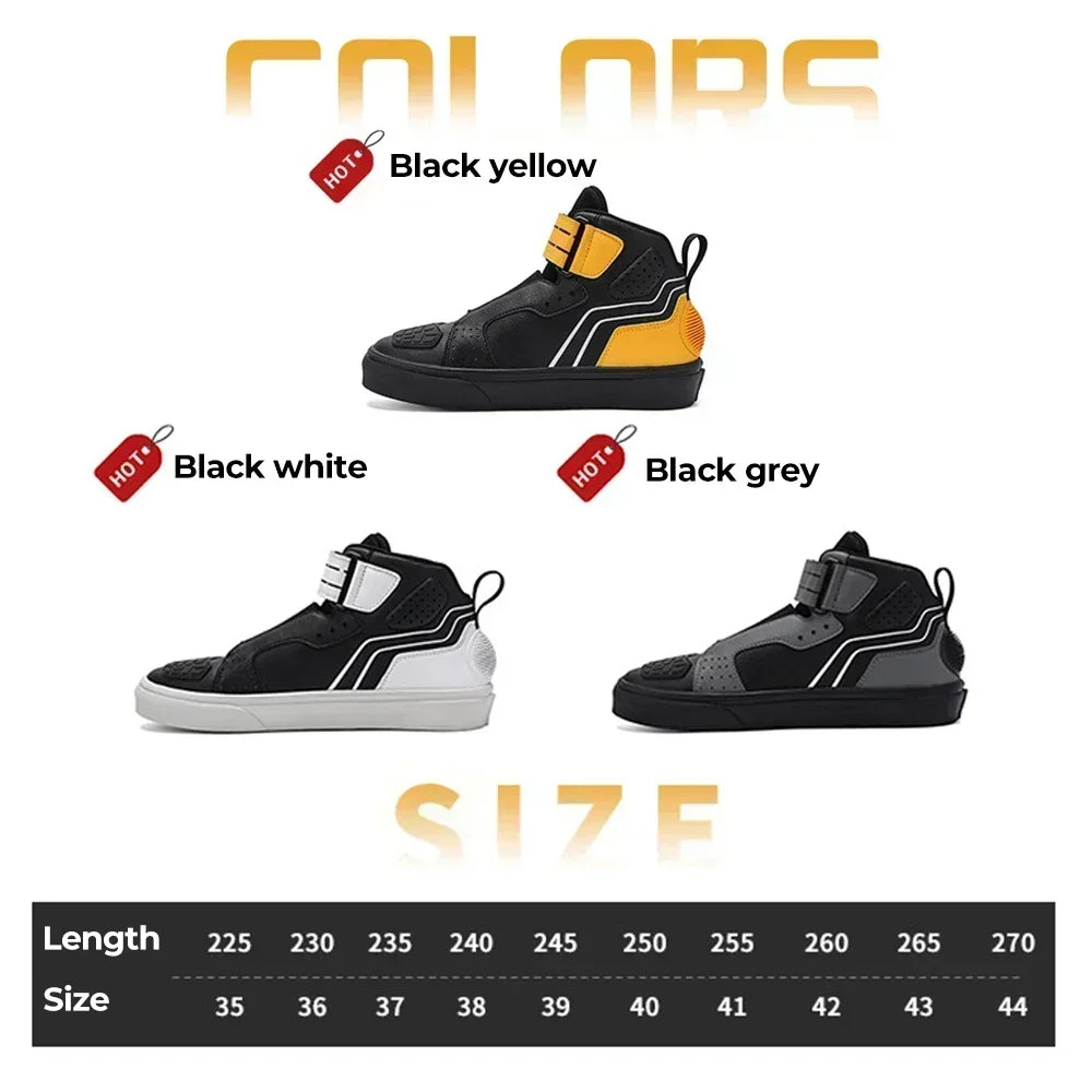 Motorcycle Riding Shoes Men Casual Style Anti-slip Moto Equipment Breathable Durable Comfortable Reflective Off-road Motorbike