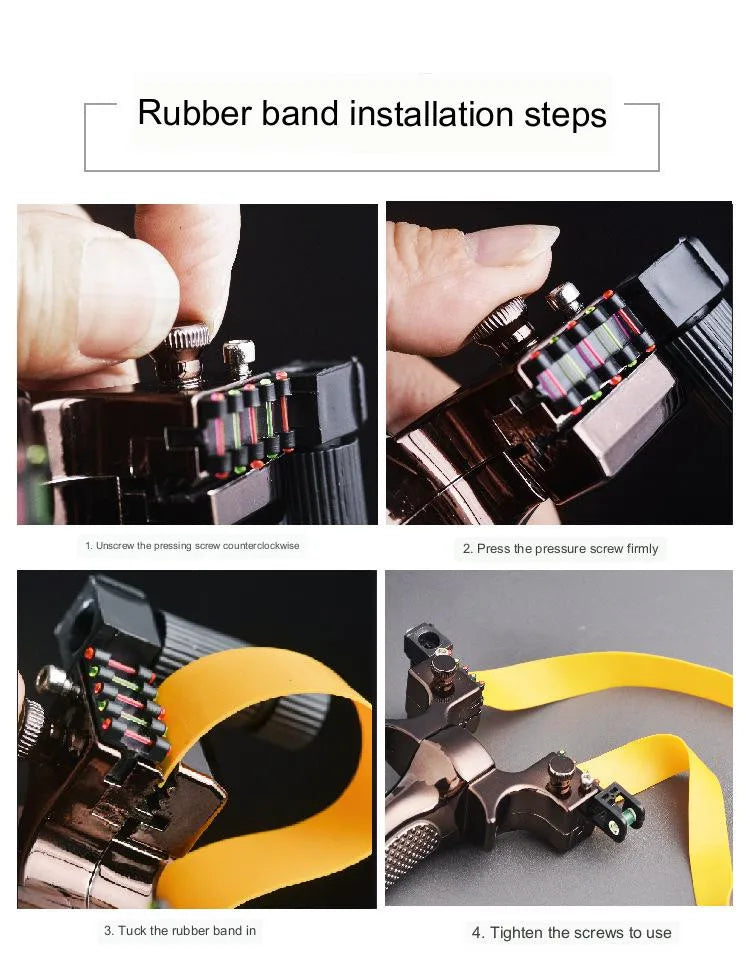 Laser Aiming Resin Slingshot with Flat Rubber Band Set Catapult Outdoor Professional Hunting Shooting Sling Fishing Accessories