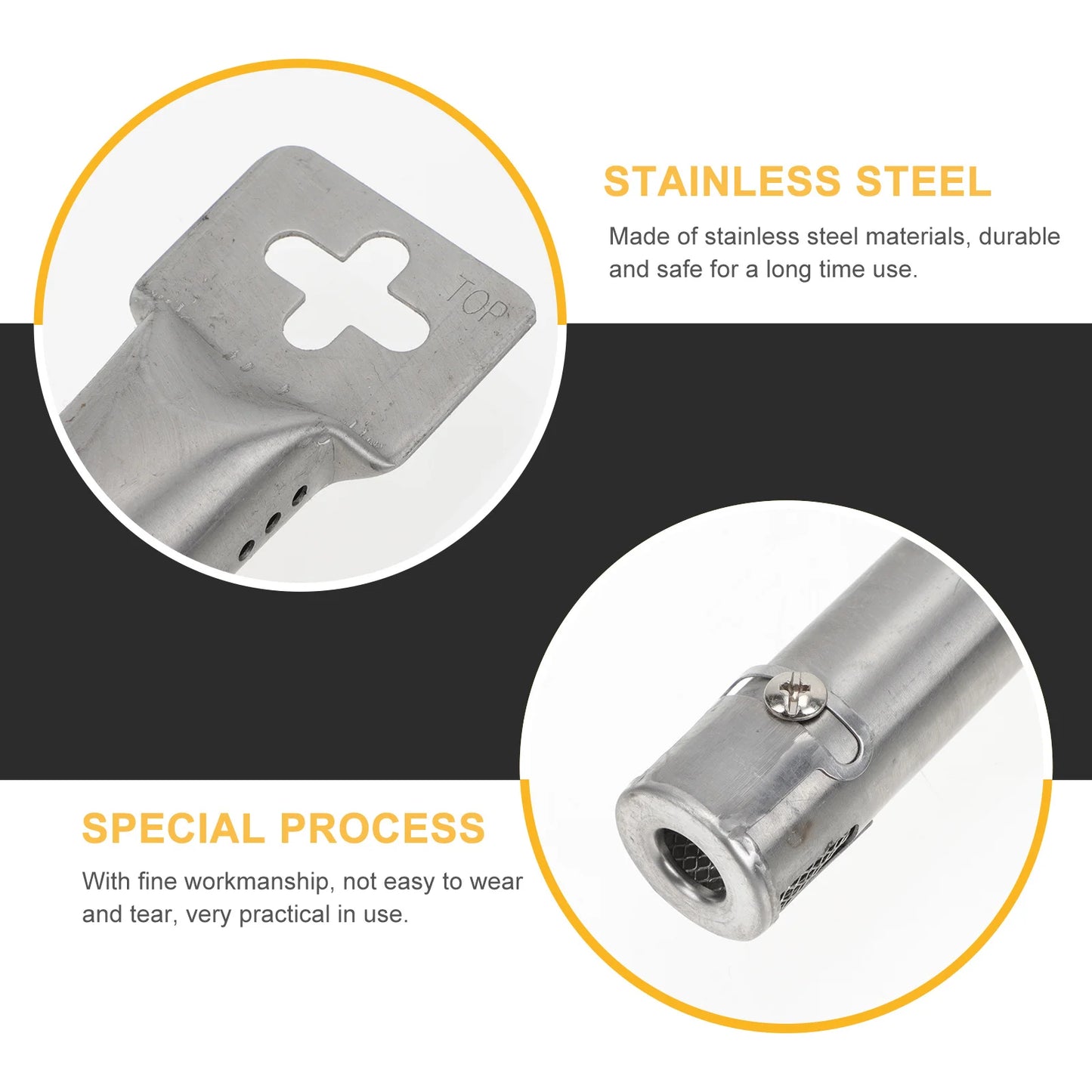 1Set Gas Grill Burner Tube Stainless Steel Durable Replacement Parts for Bbq Outdoor Grill Use Bbq Supplies Home Burner Tubes