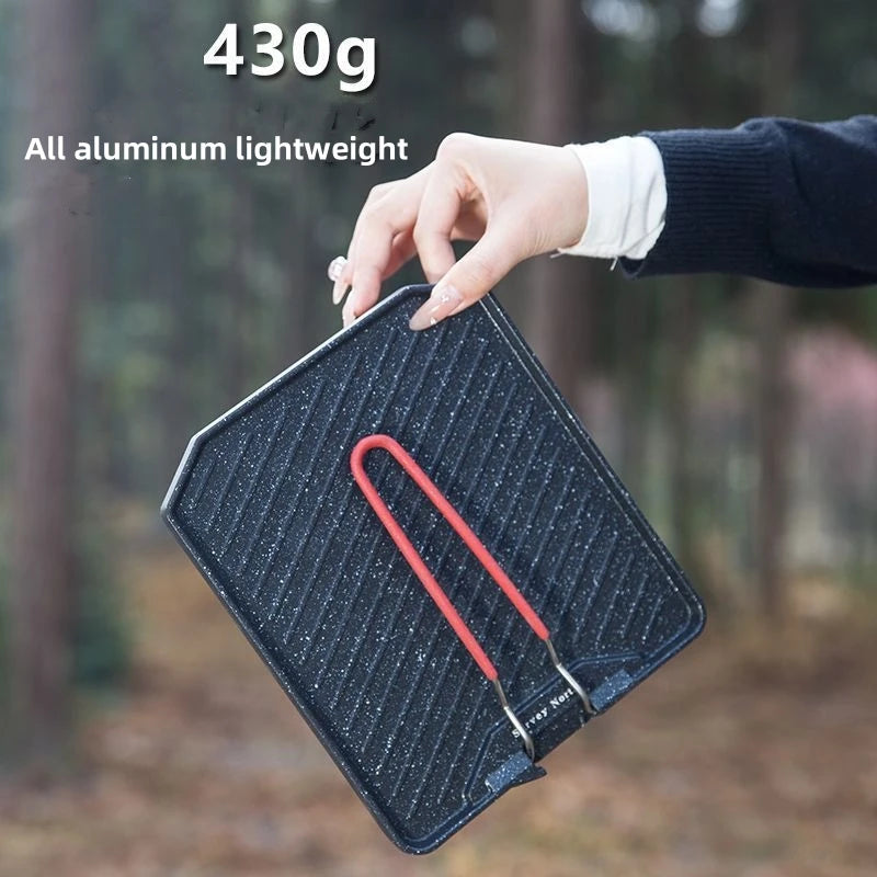Camping Cooking Pan Non Stick Folding Picnic Frying Pan Portable Easy Clean Grill Hiking Bbq Dinner Frying Plate