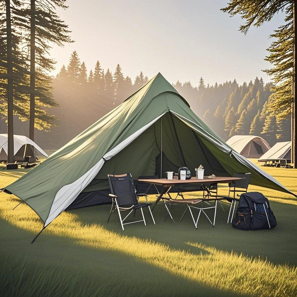 1-Person Ultralight Trekking Pole Tent - Pyramid Design, Waterproof PU4000, 2-Layer Mesh for Backpacking/Hiking, Without Pole