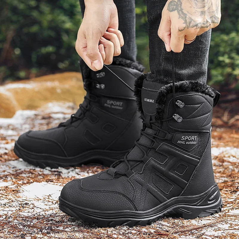 Winter High Top Outdoor Couple Hiking Boots Anti-fall Motocross Rider Boots BootPlus Size Mens Motorcycle Shoes