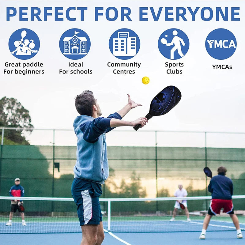 1 Set High Performance Pickleball Rackets Made Of Fiberglass And PP Honeycomb For Durability And Speed Outdoor Games Gear
