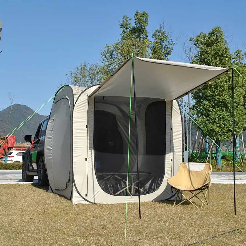 Pop-up SUV Camping Tent: 4 Person Instant Easy Setup Family Tent Connected to Vehicles to Achieve the Freedom of Heat&Cooling
