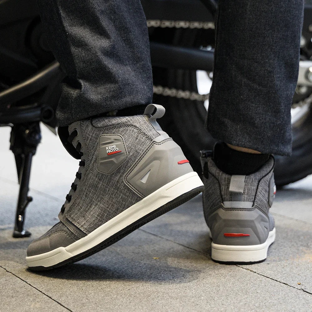 KEMIMOTO Motorcycle Riding Short Boots Men Summer commuting Shoes Sneakers Anti-slip Protection Breathable Casual rides Gear