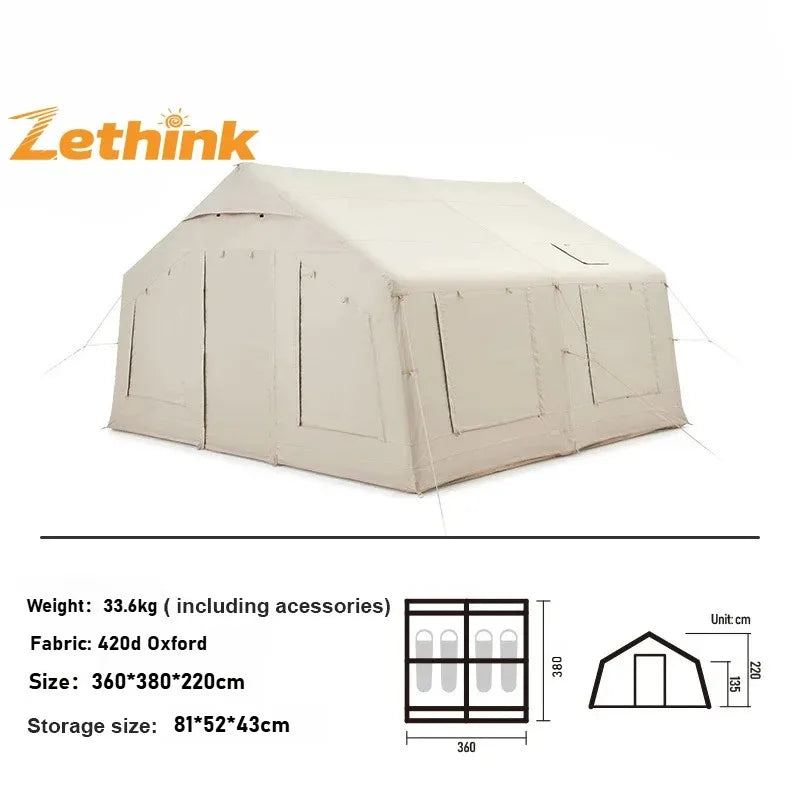 Large Inflatable Air Tourist Tent, Large Canvas Tents, Factory Glamping Cabin, Camping, Outdoor, Waterproof, 4 or 6 People