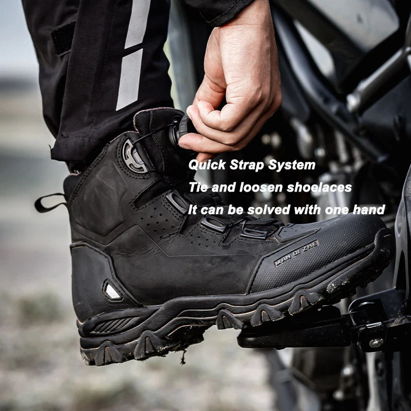FEHER Motorcycle Boots BOA System CE Level 2 Foot Protection Hiking Shoes Waterproof All Season for Rider and Wilderness Climber