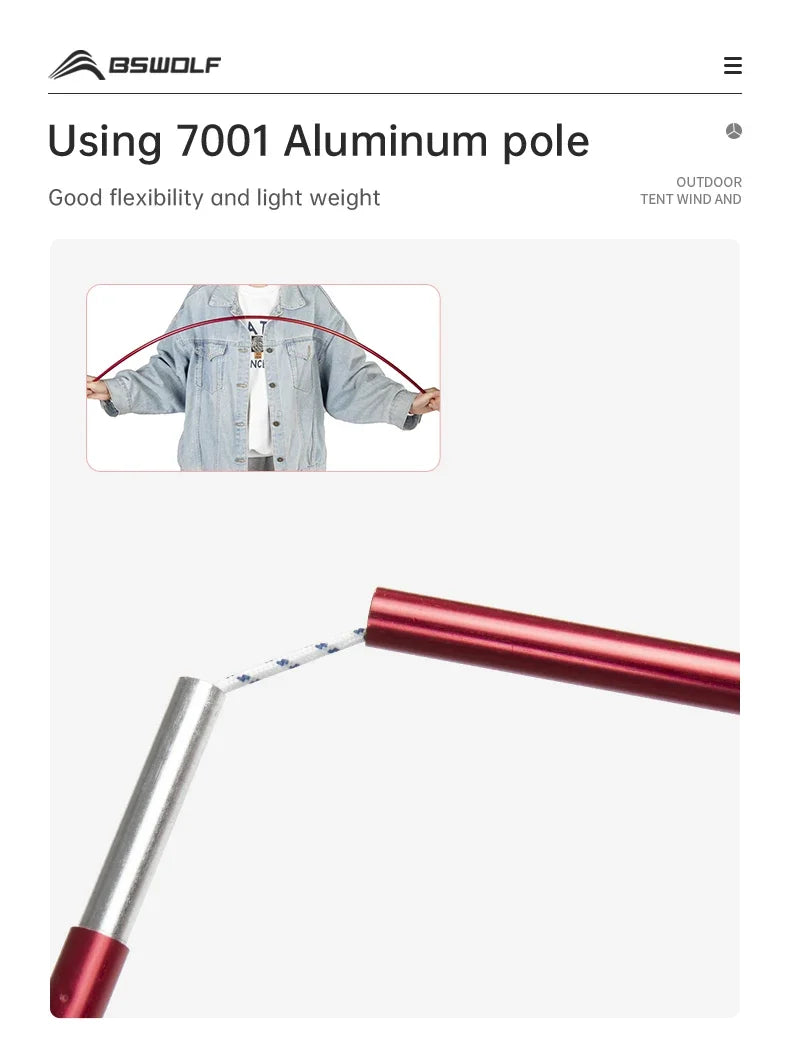 BSWolf Ultralight Camping  Backpack Tent 20D Nylon Waterproof Outdoor Hiking Travel Tent Cycling Tent 1-2 person