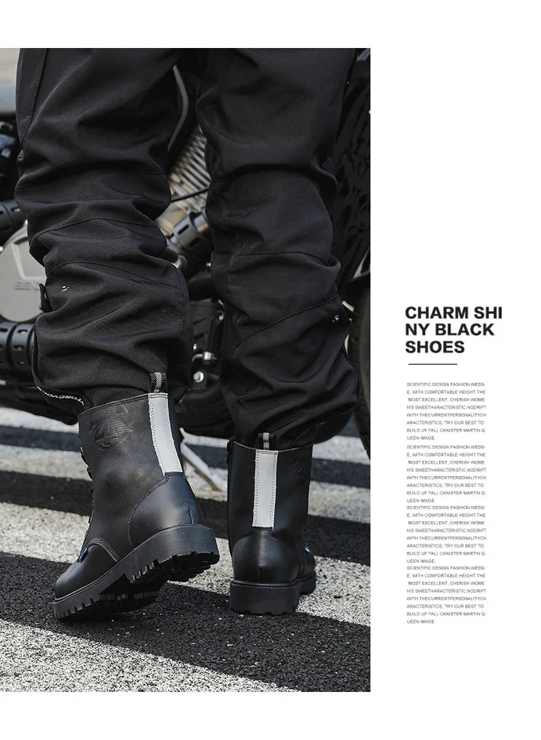 Motorcycle Riding Boots High Top Motorcycle Boots Breathable Anti Fall Knight Equipment Road Racing Boots Motocross Shoes 35-46