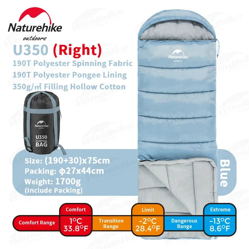 Naturehike Sleeping Bag Hollow Cotton Quilt Ultralight Winter Envelope Sleeping Bag for Adult Outdoor Camping Travel Lightweight